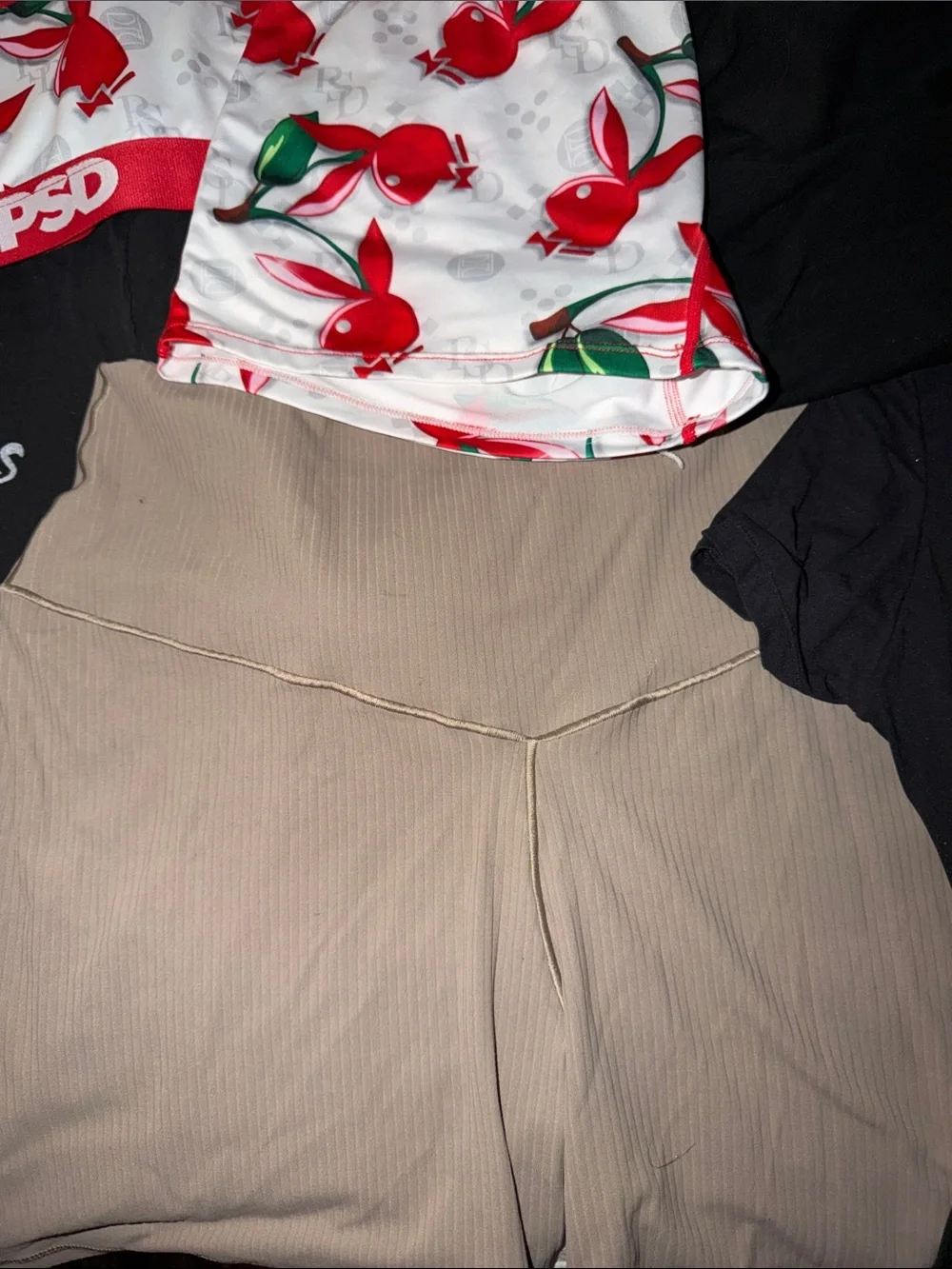 PSD Red Cherry Print Sports Bra & Matching Short Set 9 Pc BUNDLE 🍒